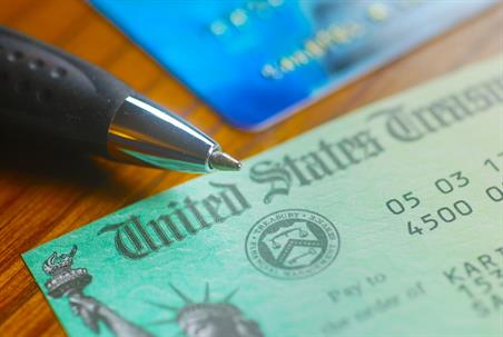 United States treasury check for Social Security benefits
