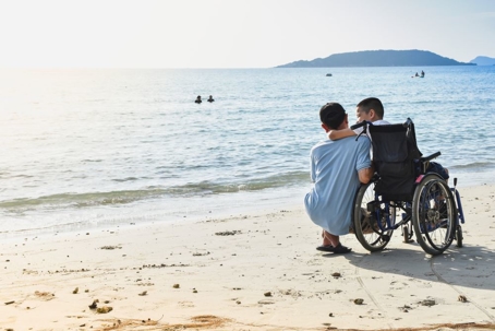 family at the beach
